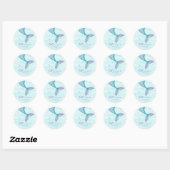 Mermaid Tail onder het Zee: Birthday Klassieke Ron Ronde Sticker (Vel)
