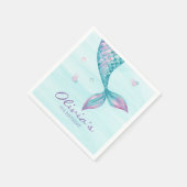 Mermaid Tail onder het Zee Birthday Napkins Servet (Hoek)