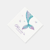 Mermaid Tail onder het Zee Birthday Napkins Servet (Hoek)