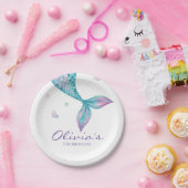 Mermaid Tail onder het Zee Borden op jaarpapier Papieren Bordje (Feest)