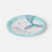Mermaid Tail onder het Zee Borden op jaarpapier Papieren Bordje (Gekanteld)