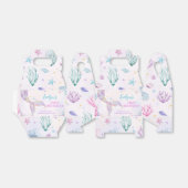 Mermaid Tail onder het Zee Girl Birthday Bedankdoosjes (Uitgevouwen)