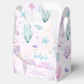 Mermaid Tail onder het Zee Girl Birthday Bedankdoosjes (Geopend)