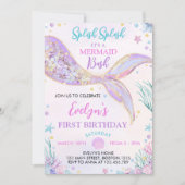 Mermaid Tail onder het Zee Girl Birthday Kaart (Voorkant)