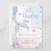 Mermaid Tail onder het Zee Girl Birthday Kaart (Voorkant)