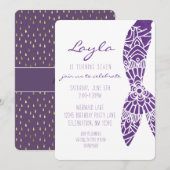 Mermaid Tail onder het Zee Girl Birthday Kaart (Voorkant / Achterkant)