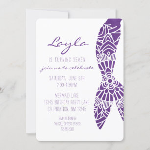 Mermaid Tail onder het Zee Girl Birthday Kaart