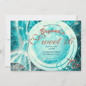 Mermaid Tail onder het Zee Sweet 16 Blauwgroen ver Kaart (Voorkant)