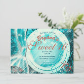 Mermaid Tail onder het Zee Sweet 16 Blauwgroen ver Kaart (Staand voorkant)