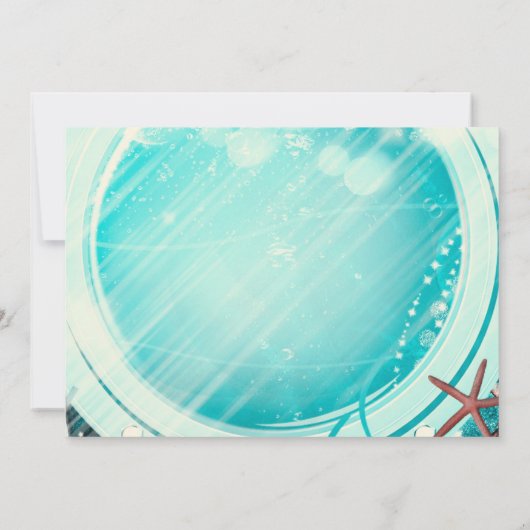Mermaid Tail onder het Zee Sweet 16 Blauwgroen ver Kaart (Achterkant)
