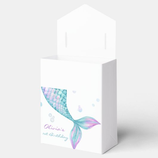 Mermaid Tail onder het Zee van Birthday Bedankdoosjes (Geopend)