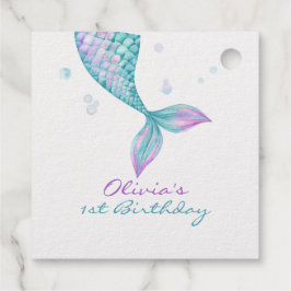 Mermaid Tail onder het Zee van Birthday Bedankjes Labels