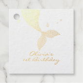 Mermaid Tail onder het Zee van Birthday Bedankjes Labels (Voorkant)