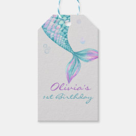 Mermaid Tail onder het Zee van Birthday Cadeaulabel