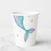 Mermaid Tail onder het Zee van Birthday Papieren Bekers (Voorkant)