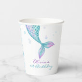 Mermaid Tail onder het Zee van Birthday Papieren Bekers (Achterkant)