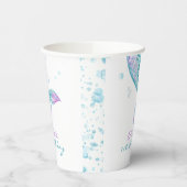 Mermaid Tail onder het Zee van Birthday Papieren Bekers (Links)