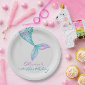 Mermaid Tail onder het Zee van Birthday Papieren Bordje (Feest)