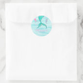 Mermaid Tail onder het Zee van Birthday Ronde Sticker (Tas)