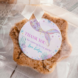 Mermaid Tail onder het Zee van Birthday Ronde Sticker