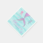 Mermaid Tail onder het Zee van Birthday Servet (Hoek)