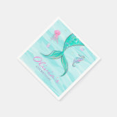 Mermaid Tail onder het Zee van Birthday Servet (Hoek)