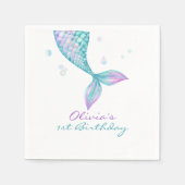 Mermaid Tail onder het Zee van Birthday Servet (Voorkant)