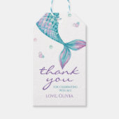 Mermaid Tail onder het Zee Verjaardag gunst Gift L Cadeaulabel (Voorkant)