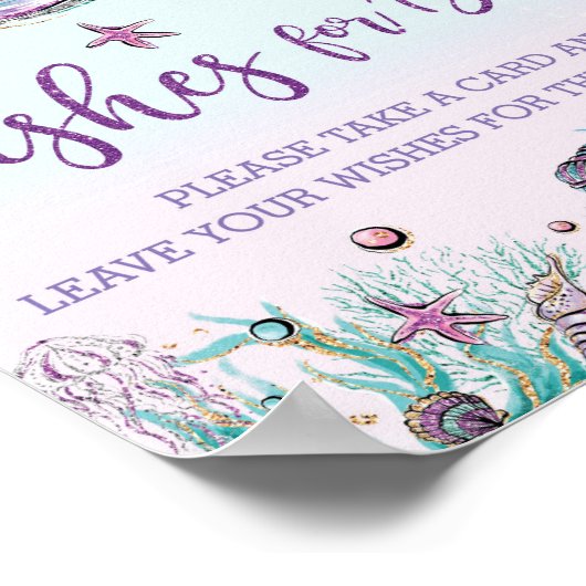 Mermaid Tail onder het Zee wenst Baby Poster (Hoek)