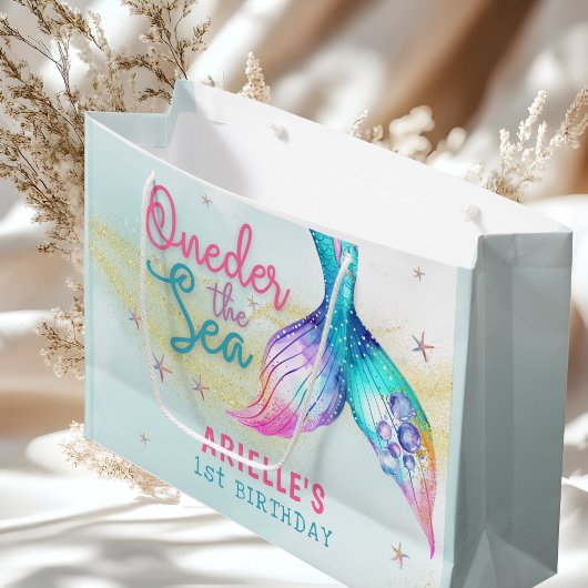 Mermaid Tail Onder the sea 1st birthday Gift Bag Groot Cadeauzakje
