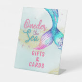 Mermaid Tail Onder the sea 1st birthday Gifts Reclamebord Met Voetstuk (Voorkant)
