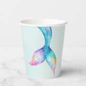 Mermaid Tail Onder the sea 1st birthday Papieren Bekers (Achterkant)