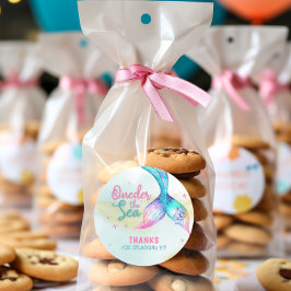 Mermaid Tail Onder the sea 1st birthday Ronde Sticker
