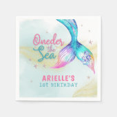 Mermaid Tail Onder the sea 1st birthday Servet (Voorkant)