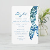 Mermaid Tail onder Zee Girl Birthday Kaart (Staand voorkant)