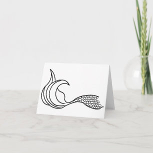 Mermaid Tail-overzicht op blanco briefkaart