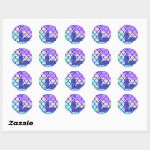 Mermaid Tail Paars Ronde Sticker (Vel)