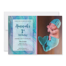 Mermaid Tail Pattern Baby Foto eerste verjaardag