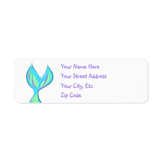 Mermaid Tail Return Address Labels (Voorkant)
