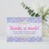 Mermaid Tail Scale & Pearl Boutique Hartelijk dank Bedankkaart (Staand voorkant)