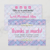 Mermaid Tail Scale & Pearl Boutique Hartelijk dank Bedankkaart (Voorkant / Achterkant)
