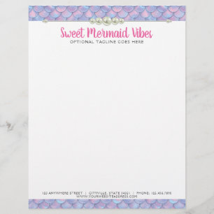 Mermaid Tail Scale & Pearl Pastel Sparkle Boutique Briefhoofd