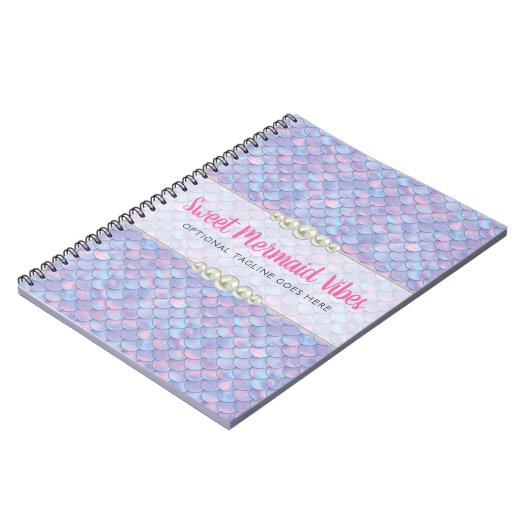 Mermaid Tail Scale & Pearl Pastel Sparkle Boutique Notitieboek (Linkerzijde)