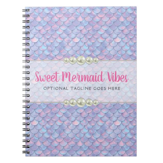 Mermaid Tail Scale & Pearl Pastel Sparkle Boutique Notitieboek (Voorkant)