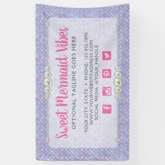 Mermaid Tail Scale & Pearl Pastel Sparkle Boutique Spandoek (Verticaal)
