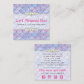 Mermaid Tail Scale & Pearl Pastel Sparkle Boutique Vierkante Visitekaartje (Voorkant / Achterkant)