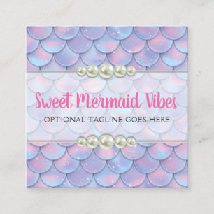 Mermaid Tail Scale & Pearl Pastel Sparkle Boutique Vierkante Visitekaartje