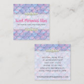 Mermaid Tail Scale & Pearl Pastel Sparkle Boutique Vierkante Visitekaartje (Voorkant / Achterkant)