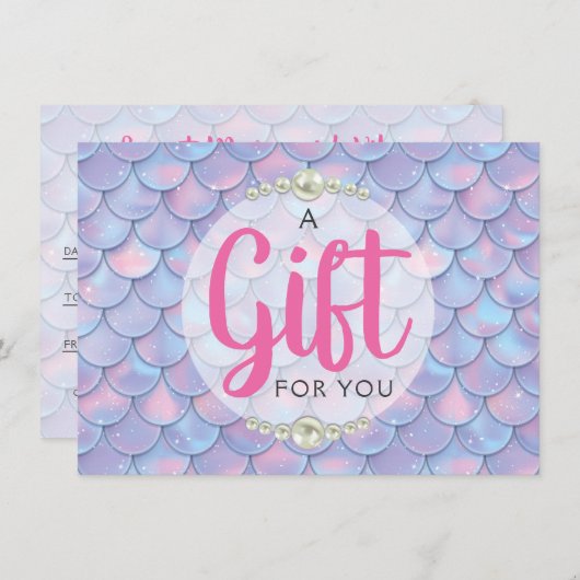 Mermaid Tail Scales Boutique Gift Certificate Kaar Kaart (Voorkant / Achterkant)