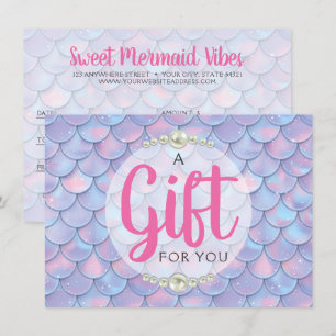 Mermaid Tail Scales Boutique Gift Certificate Kaar Kaart